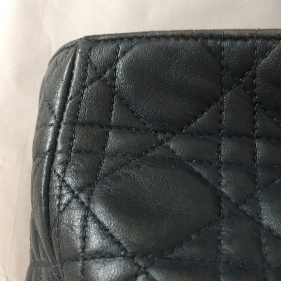 Christian Dior Navy Lady Dior Cannage Shoulder Bag - Picture 3 of 8